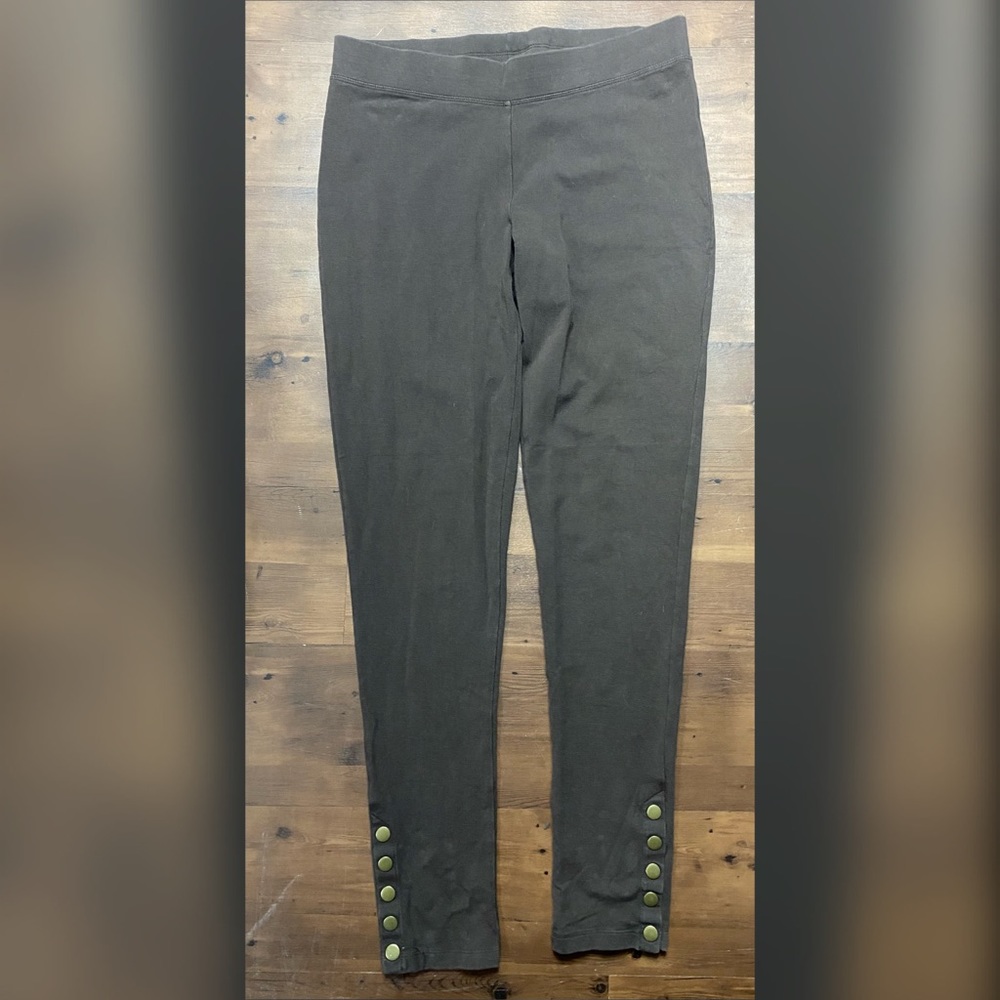 Express brown button detail leggings